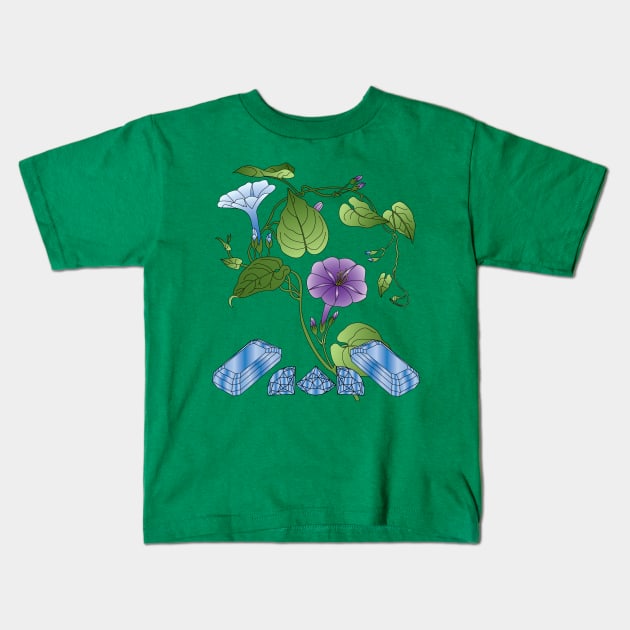 Morning Glories Kids T-Shirt by OrangeEdenDesigns